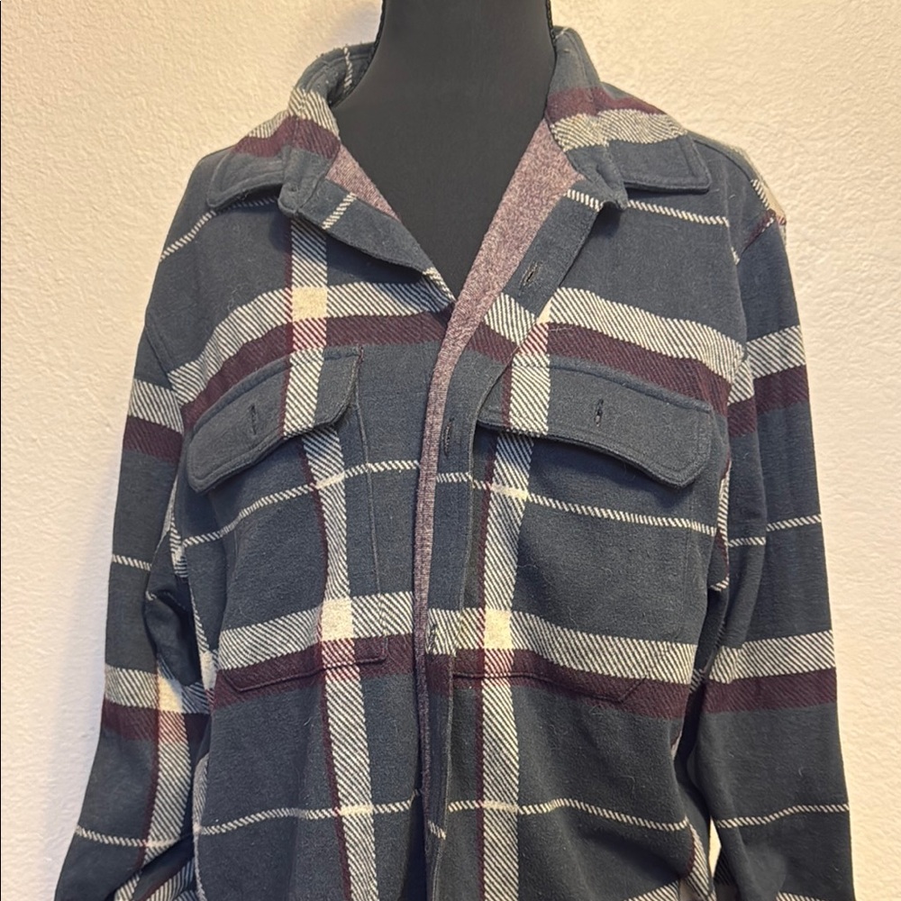 Alpine Design Lightweight Blue and White Shirt Jacket